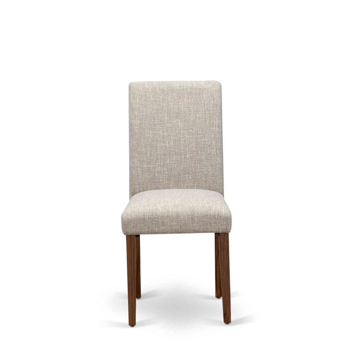 EAST WEST FURNITURE - CNAB7-NN-35 - 7-Pc Dining Room Set- 6 Dining Padded Chairs and dining table - Doeskin Linen Fabric Seat and High Chair Back (Antique Walnut Finish)