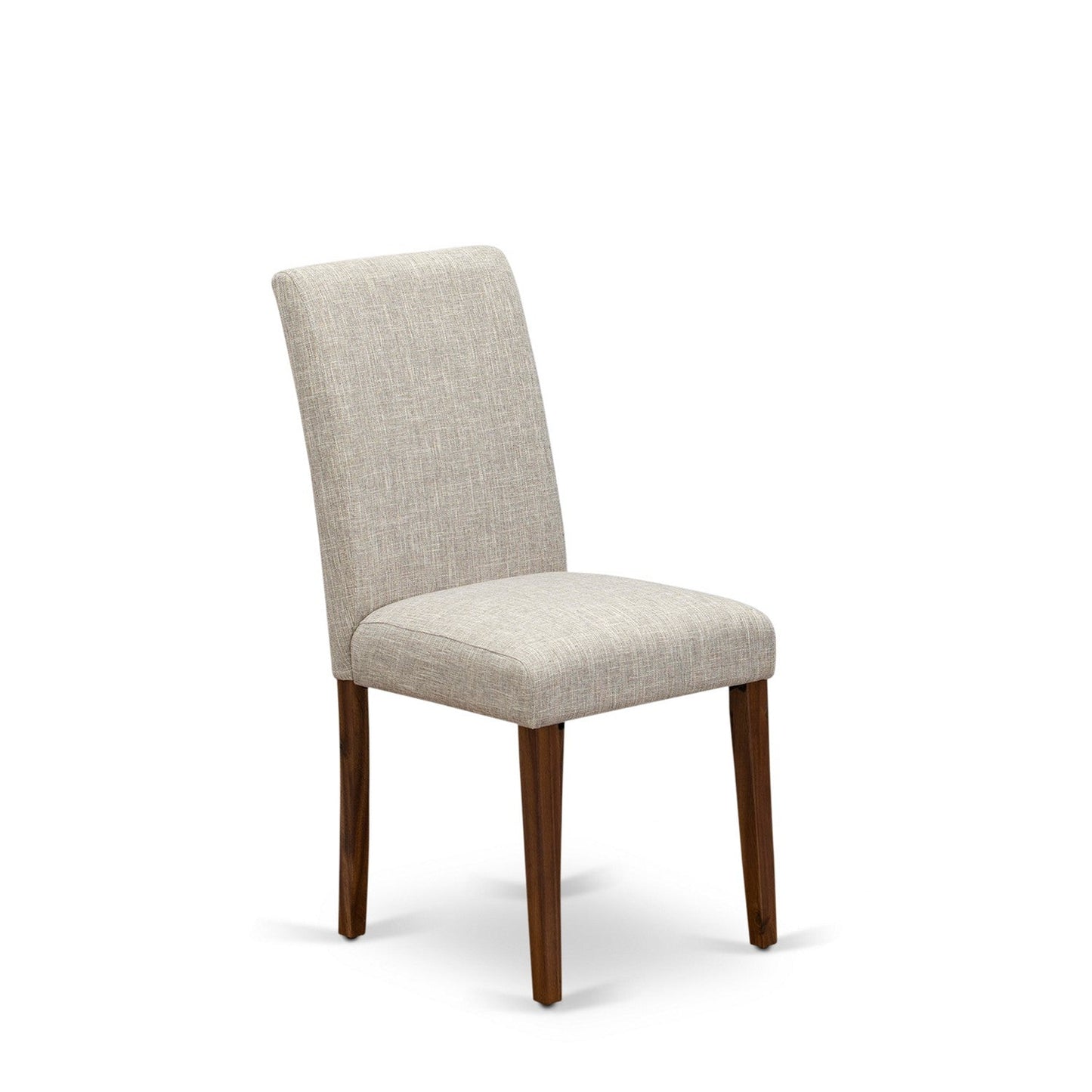 EAST WEST FURNITURE - CNAB7-NN-35 - 7-Pc Dining Room Set- 6 Dining Padded Chairs and dining table - Doeskin Linen Fabric Seat and High Chair Back (Antique Walnut Finish)
