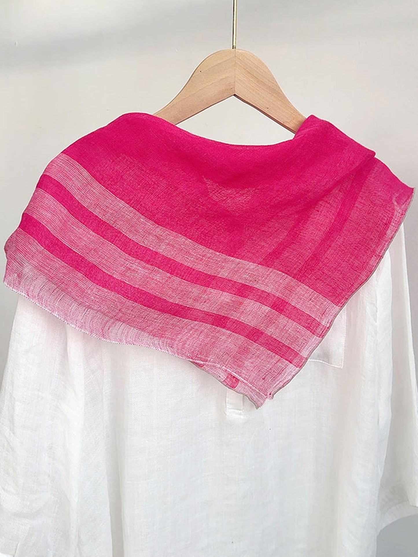 100% Linen Woven Light Square Scarf