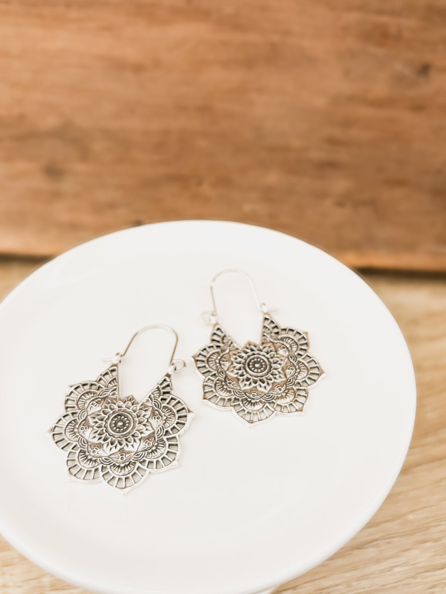 Beautiful Gold or Silver Mandala Earrings