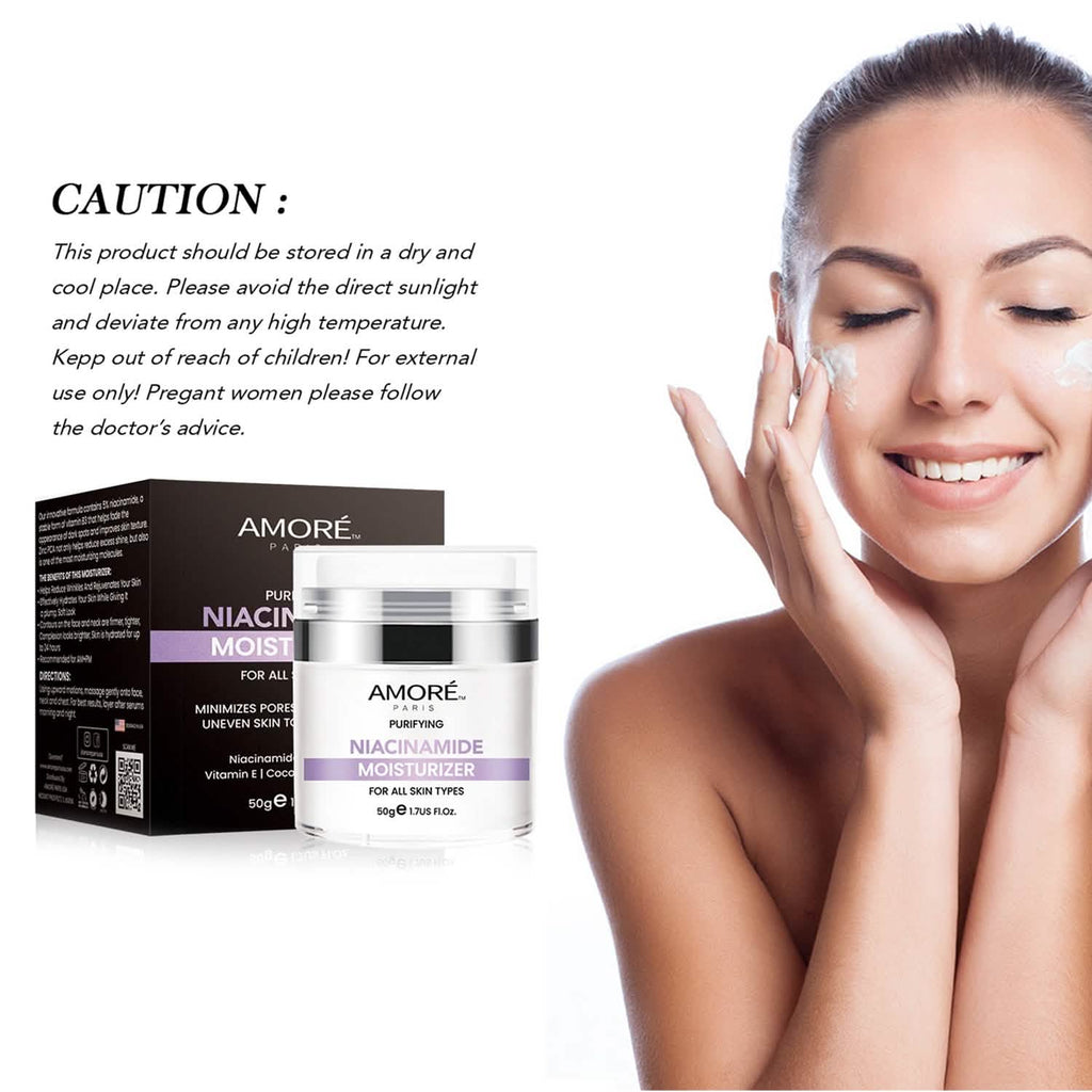 Crème hydratante de jour pour le visage à la niacinamide, crème anti-âge et anti-rides quotidienne, formule vitamine B3, aloe vera pour le visage, huile de coco, vitamine E