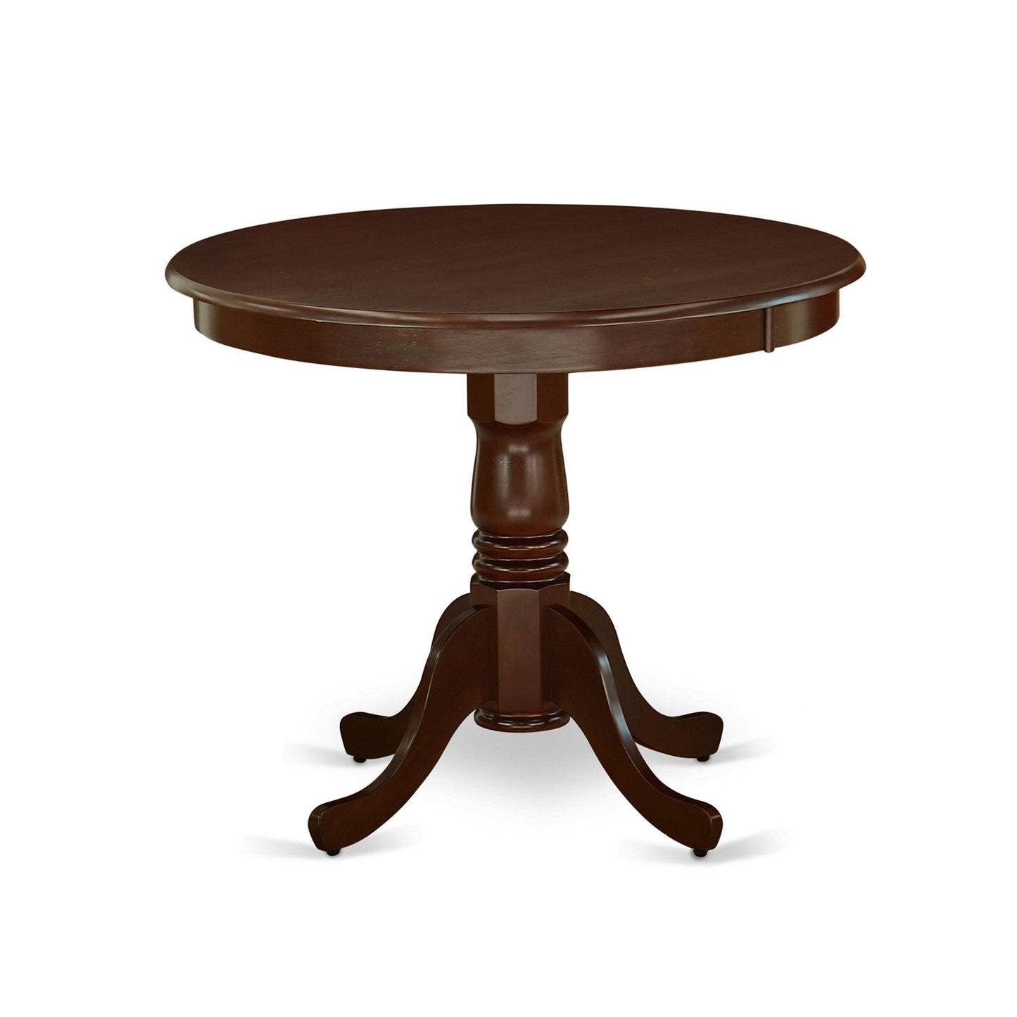 EAST WEST FURNITURE - ANDL5-MAH-W - 5-Piece Dining Room Table Set- 4 Wooden Chairs and Kitchen Table - Wooden Seat and Slatted Chair Back - Mahogany Finish