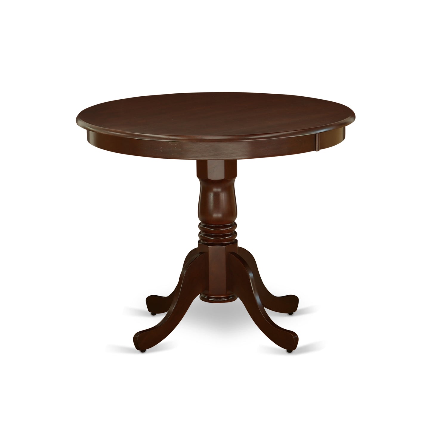 EAST WEST FURNITURE - ANDL3-MAH-W - 3-Piece Dinette Room Set- 2 Dining Room Chair and Dining Room Table - Wooden Seat and Slatted Chair Back - Mahogany Finish