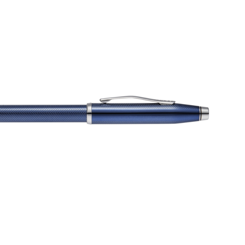 Century® II Polished Translucent Cobalt Blue Engraved Diamond Pattern Ballpoint Pen