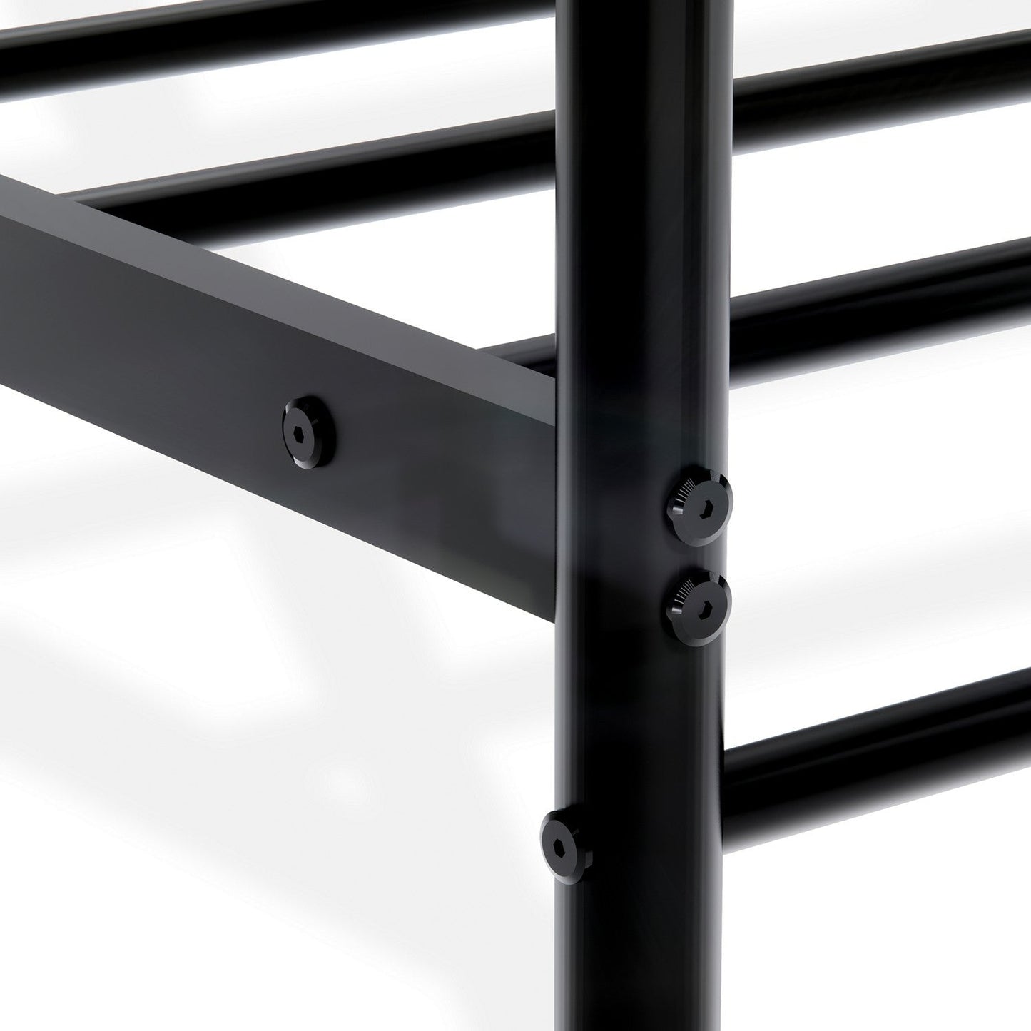 EAST WEST FURNITURE - ATQCBLK - Anniston Canopy Bed with Deluxe Style Headboard and Footboard - Luxurious Metal Frame in Powder Coating Black