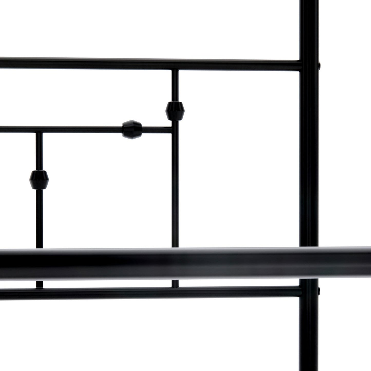 EAST WEST FURNITURE - ATQCBLK - Anniston Canopy Bed with Deluxe Style Headboard and Footboard - Luxurious Metal Frame in Powder Coating Black