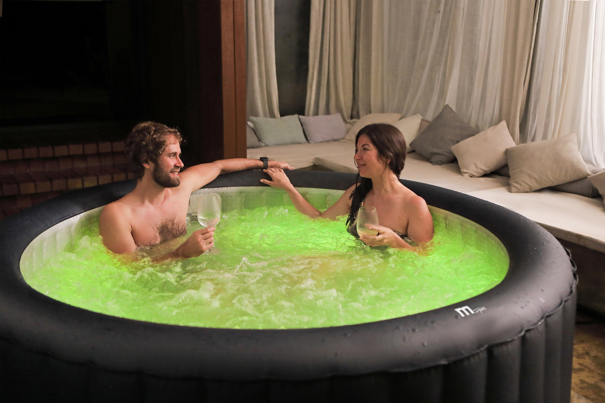MSPA | AURORA | Urban Series | Inflatable Hot Tub & Spa | Light up the night | Upto 6 Person