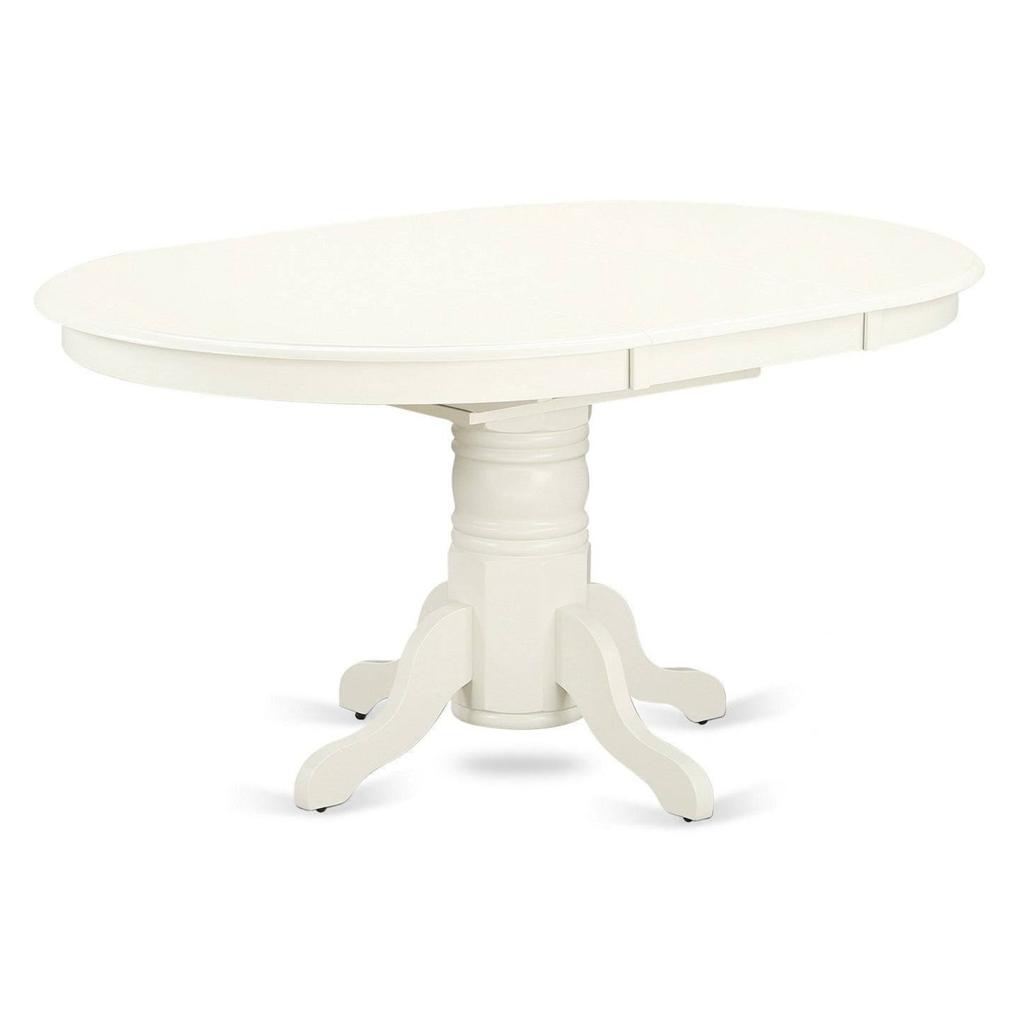 EAST WEST FURNITURE - AVVE7-LWH-15 - 7 Piece Dining Room Table Set - 6 Baby Blue Linen Fabric Dining Room Chairs with High Back and 1 Oval Dining Table - Removable leaf - linen white Finish