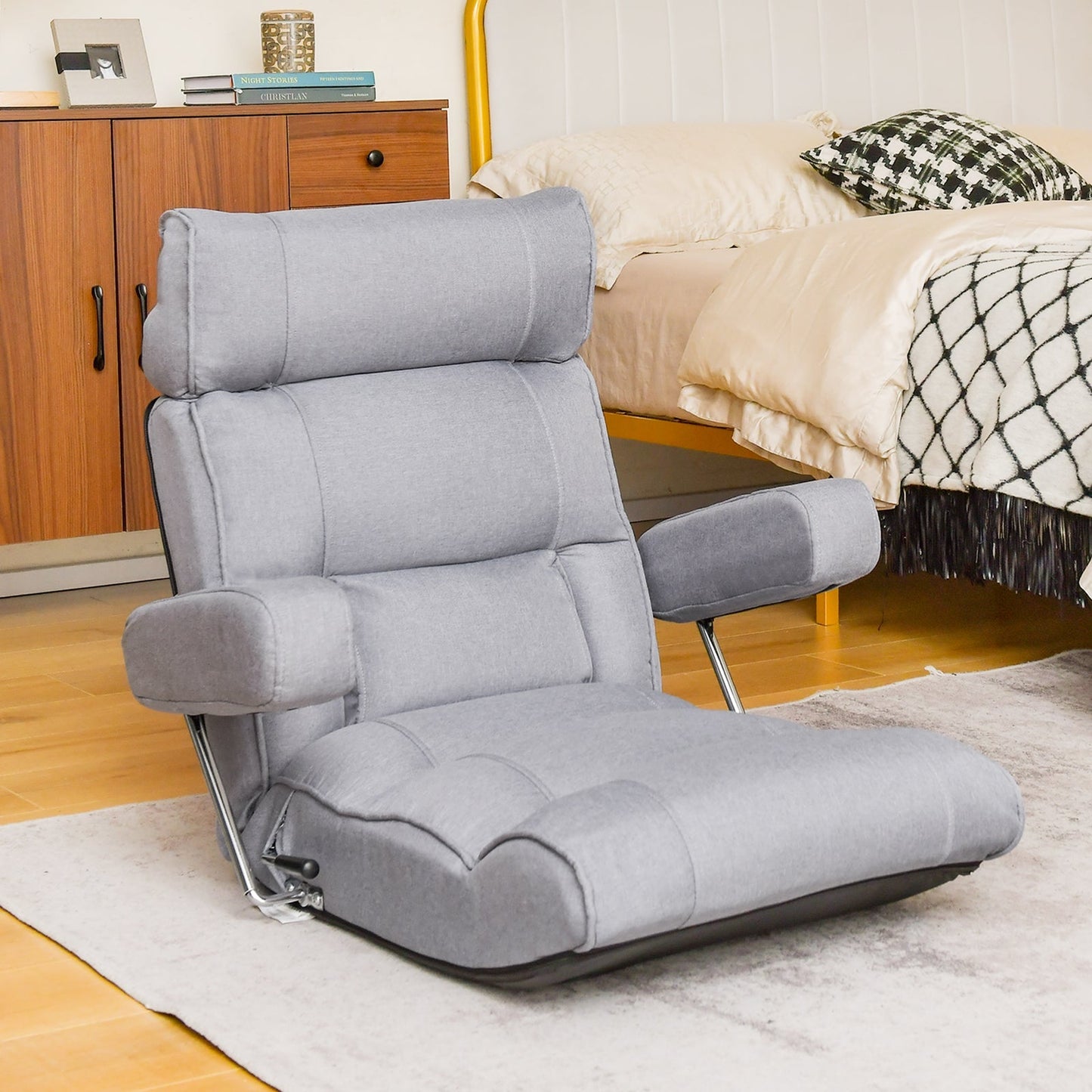 Adjustable Folding Sofa Chair with 6 Position Stepless Back