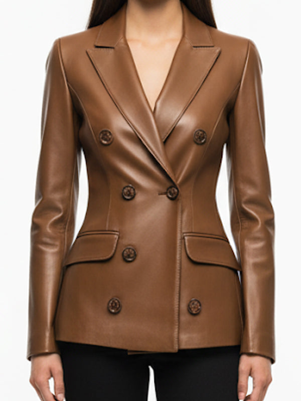 Amelia Brown Leather Jacket