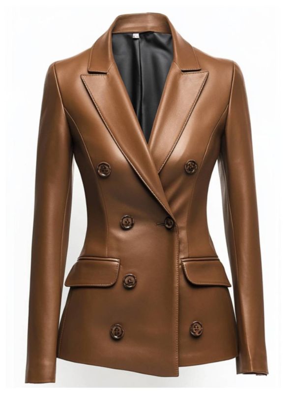 Amelia Brown Leather Jacket