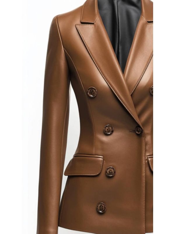 Amelia Brown Leather Jacket