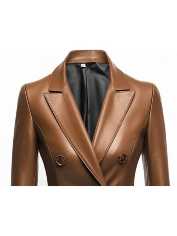 Amelia Brown Leather Jacket