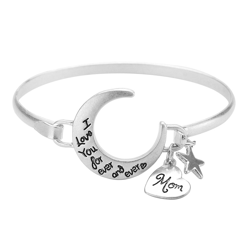 I Love You Forever And Ever Crescent Moon Hook Bracelet