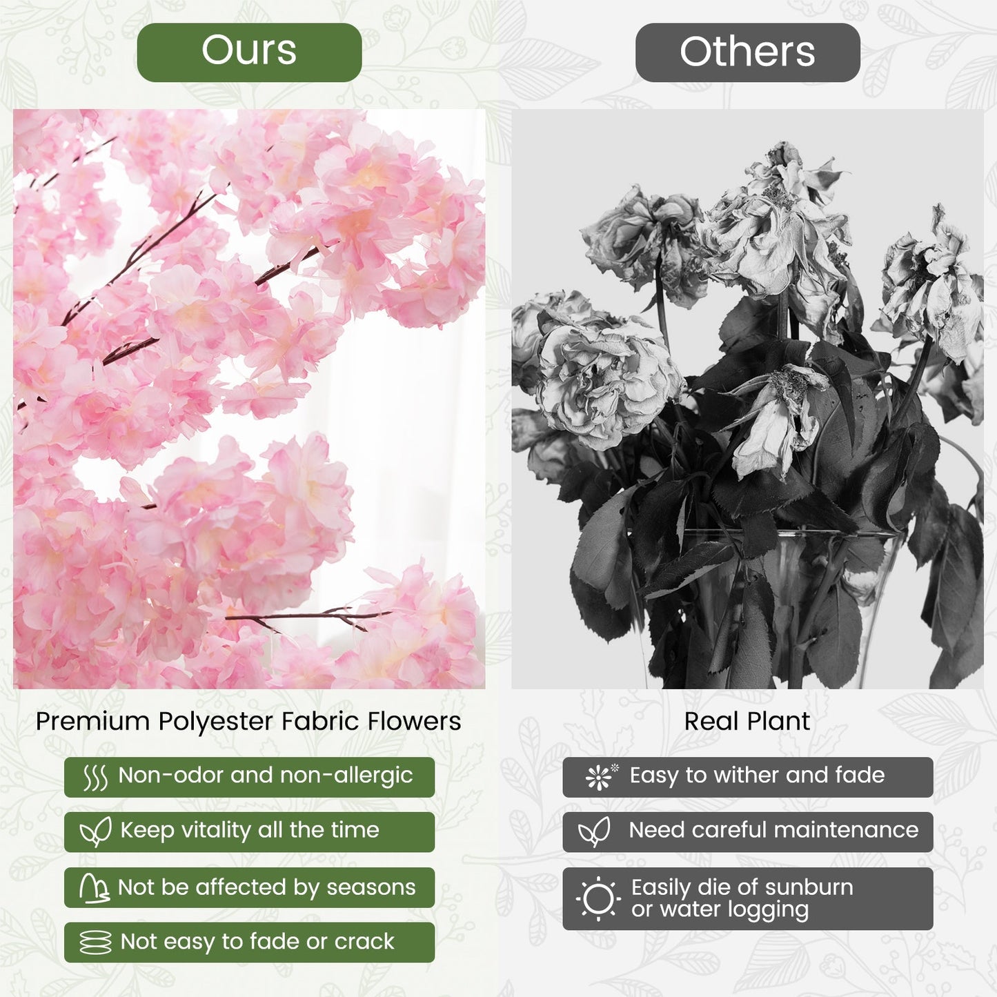 6.5 FT Tall Artificial Cherry Blossom Tree with 900 Pink Flowers