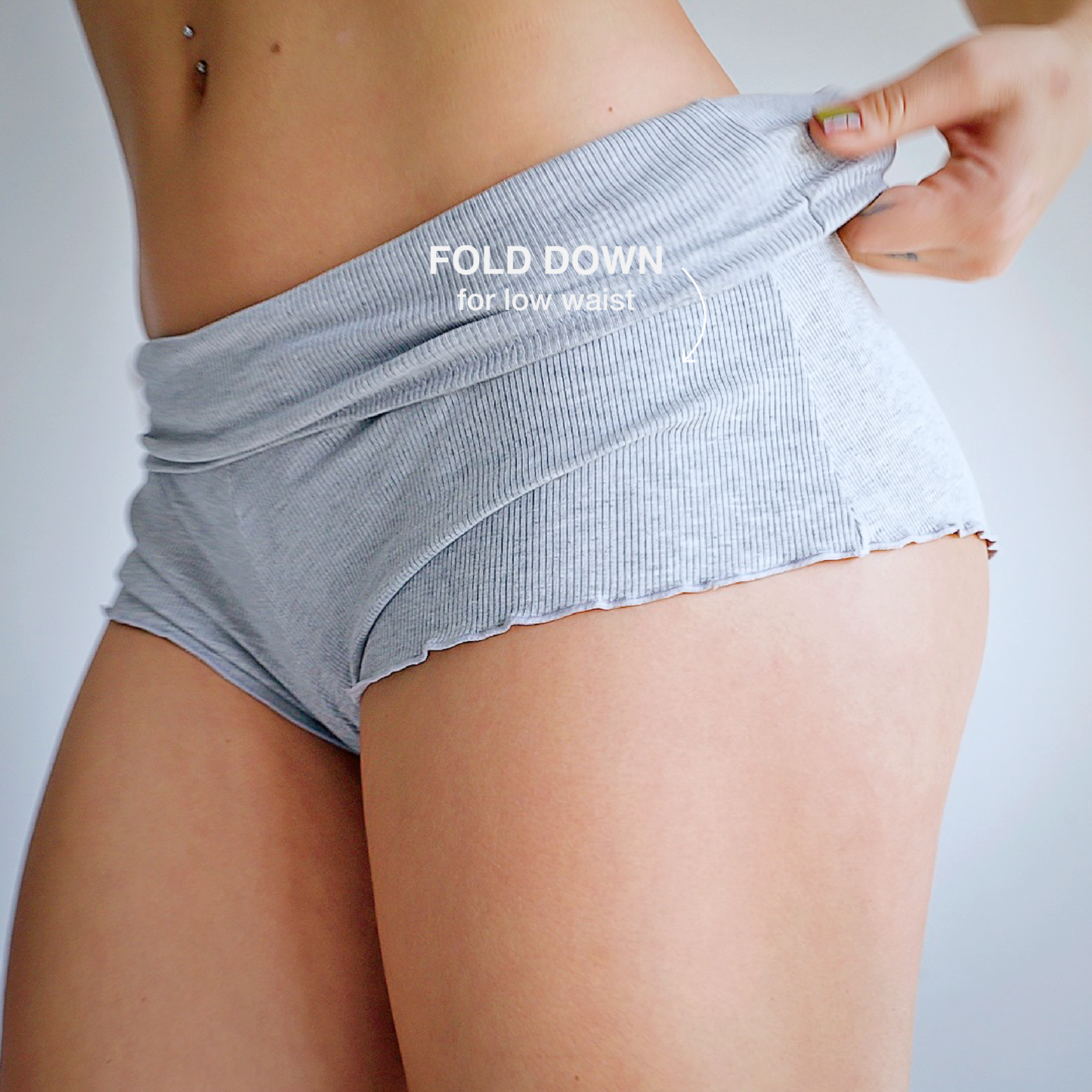 90s Boyshort - CloudRib™ Grey
