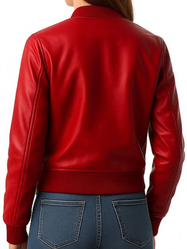 Audrey Leather Red Jacket – Stylish Women’s Red Leather Jacket