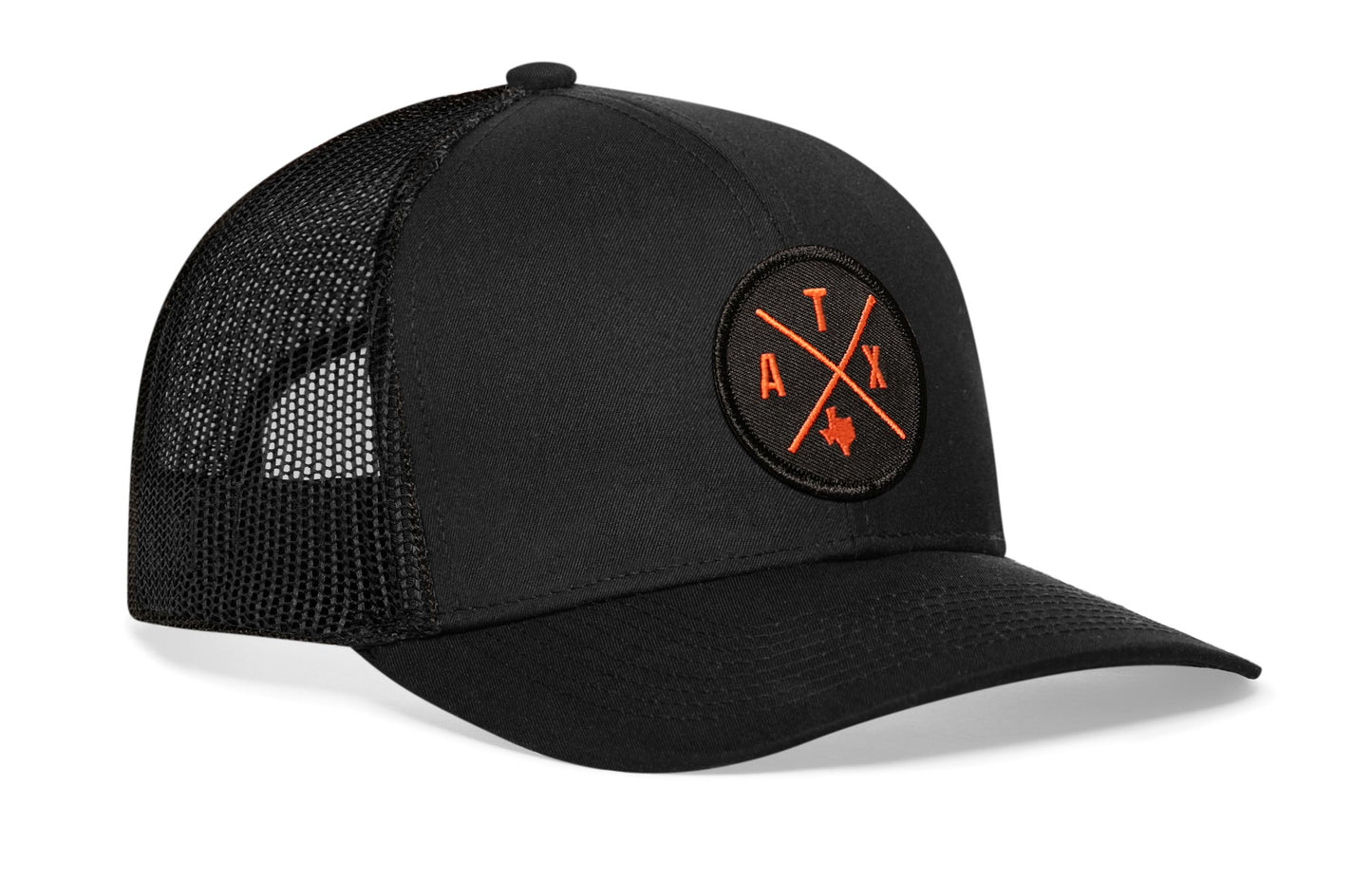 Austin Trucker Hat  |  Orange ATX X  |  Snapback