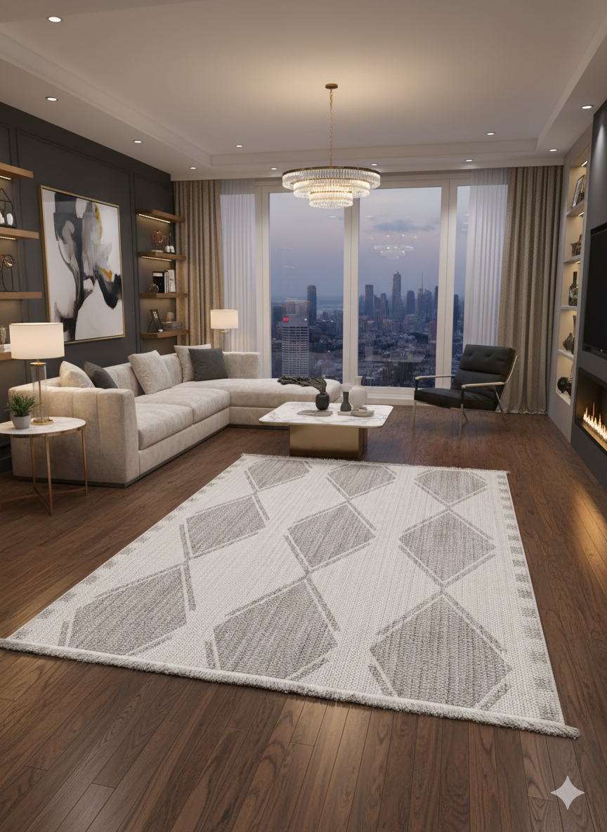 Persian-Inspired. Modern Defined. Turkish Made Rug, size 5' 4" x 7' 8"