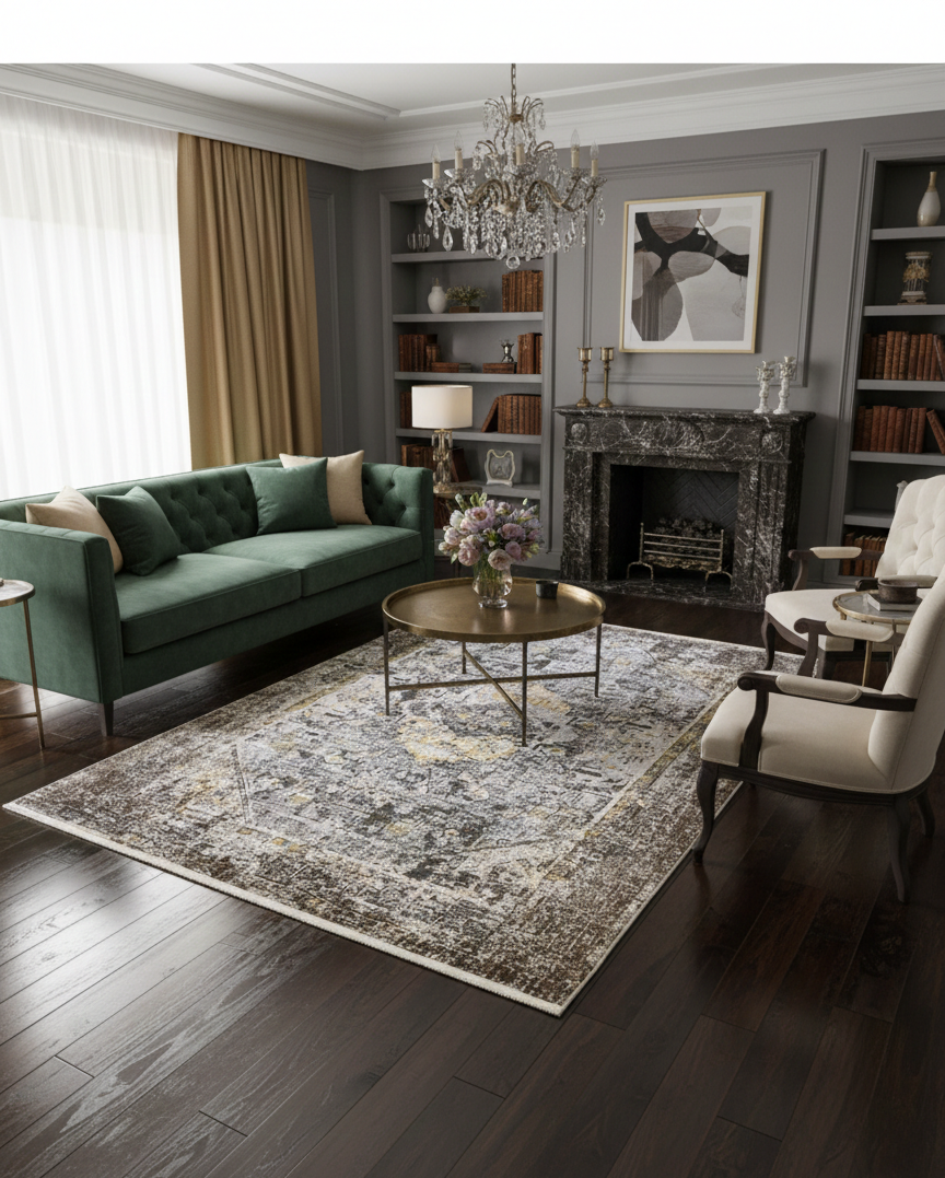 Persian-Inspired. Modern Defined. Turkish Made Rug, size 5' 2" x 7' 7"