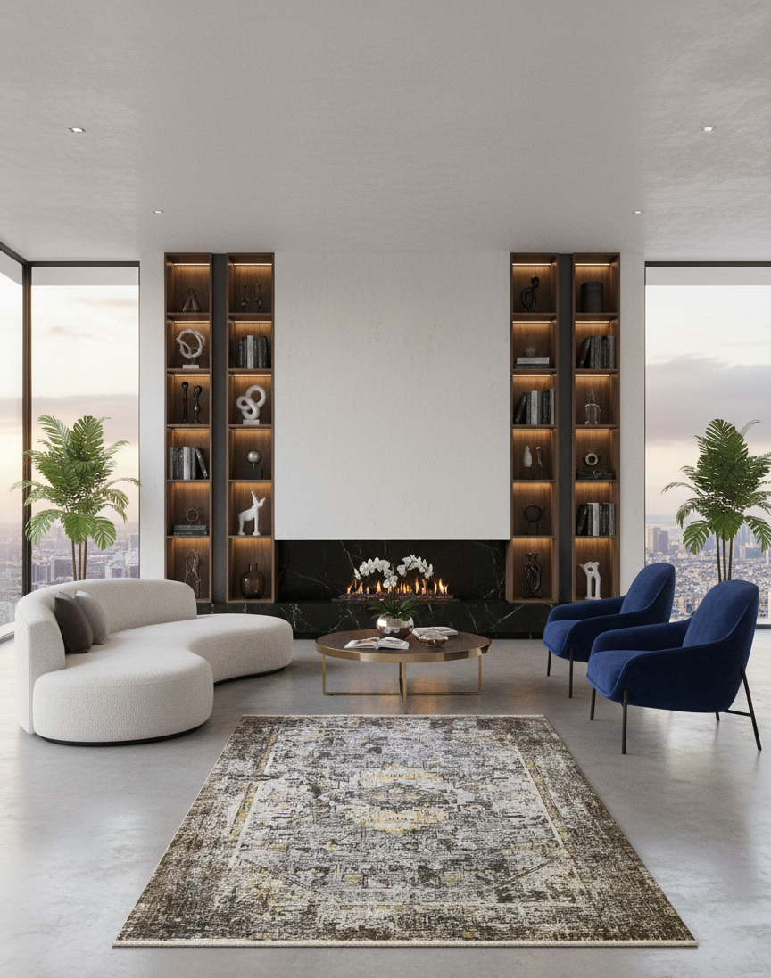 Persian-Inspired. Modern Defined. Turkish Made Rug, size 5' 2" x 7' 7"