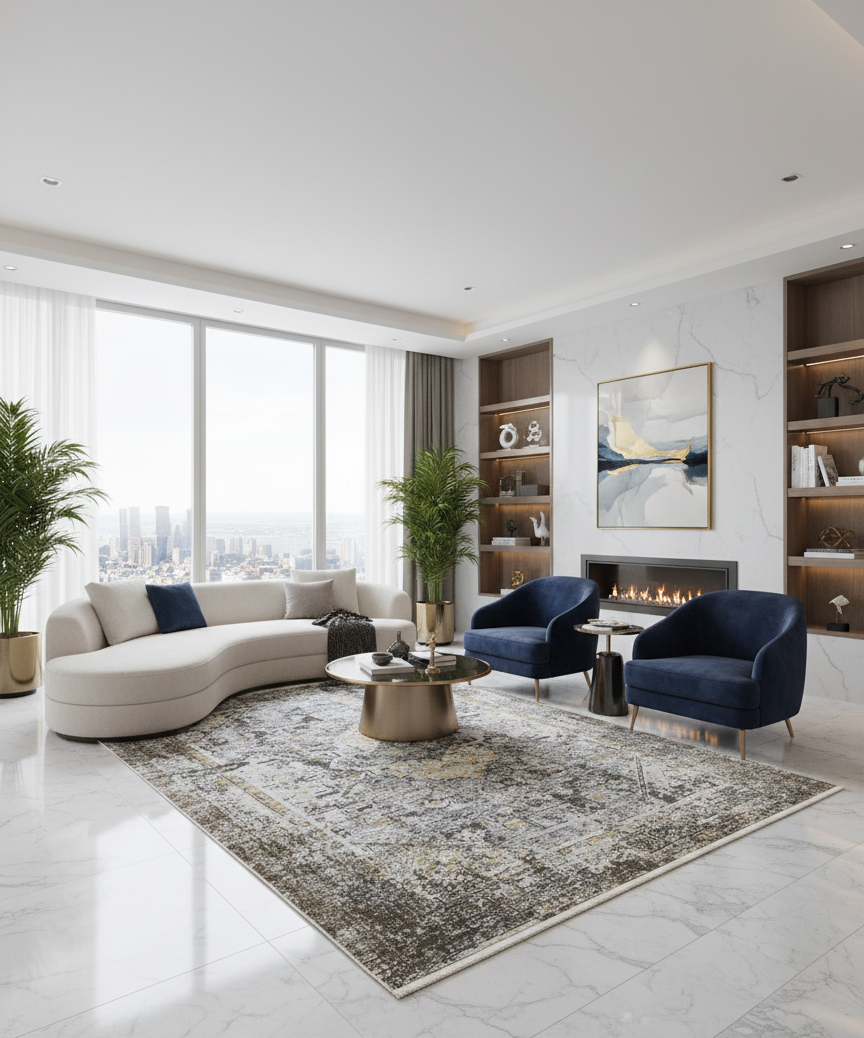Persian-Inspired. Modern Defined. Turkish Made Rug, size 5' 2" x 7' 7"