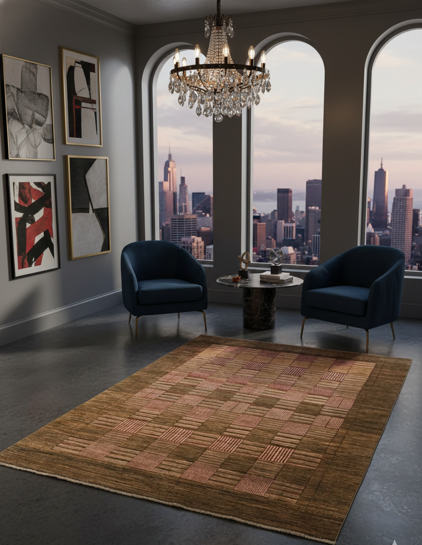 Hand-Knotted Sultanabad Vegetable-Dyed Wool Rug, 5' 2" x 6' 10"