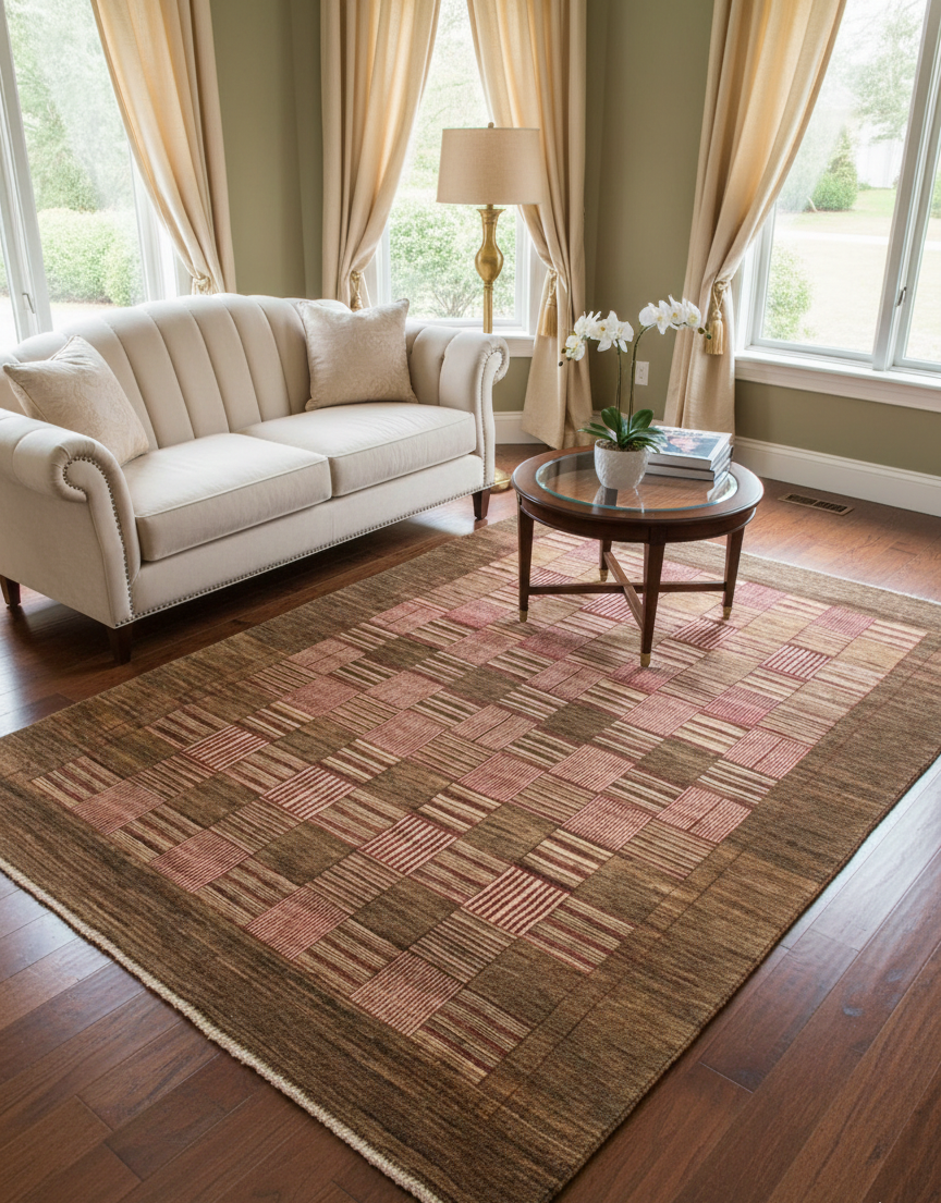 Hand-Knotted Sultanabad Vegetable-Dyed Wool Rug, 5' 2" x 6' 10"