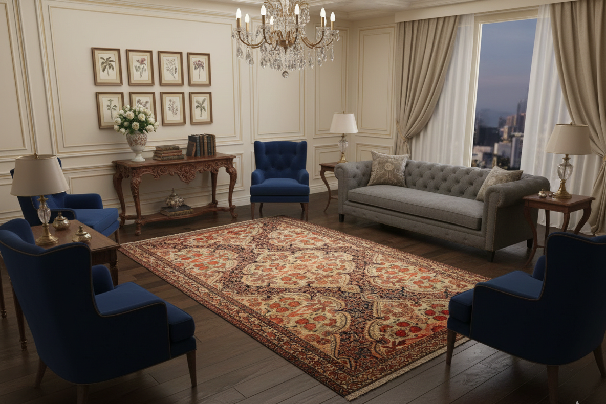 Timeless Beauty, Woven by Hand. Antique Persian Labar Kirman Rug, size 4' 3" x 6' 3" (F)