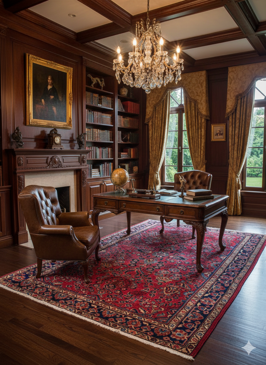 Timeless Beauty, Woven by Hand. Antique Persian Sarouk Rug, size 4' 4" x 6' 7"  (F)