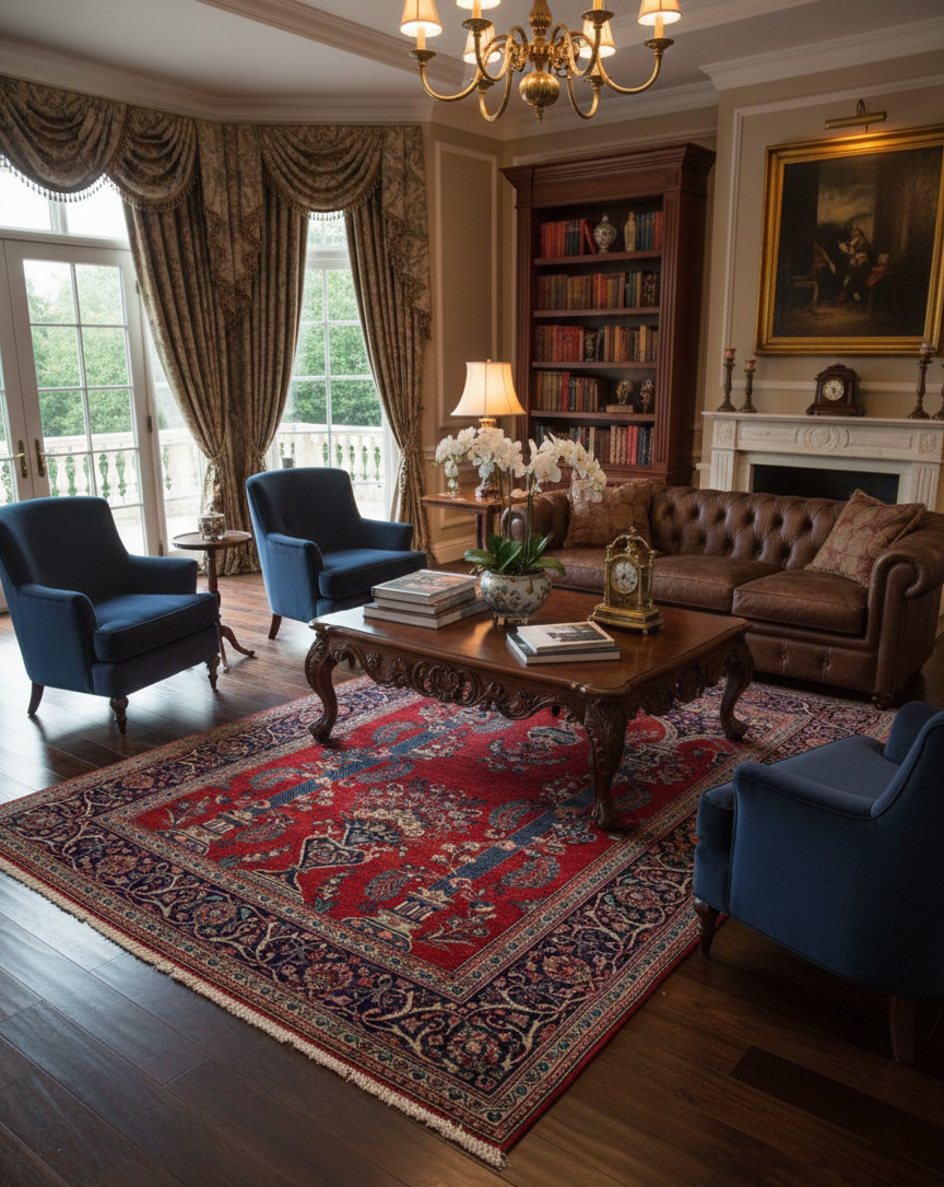 Timeless Beauty, Woven by Hand. Antique Persian Mahajaran Sarouk Rug, size 4' 4" x 6' 7"