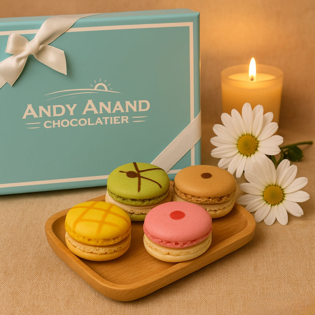 Andy Anand French Macarons, 24-Piece Gift Box – Made Fresh Daily, Assorted Gourmet Flavors, Gluten-Free – Birthday & Holiday Celebration