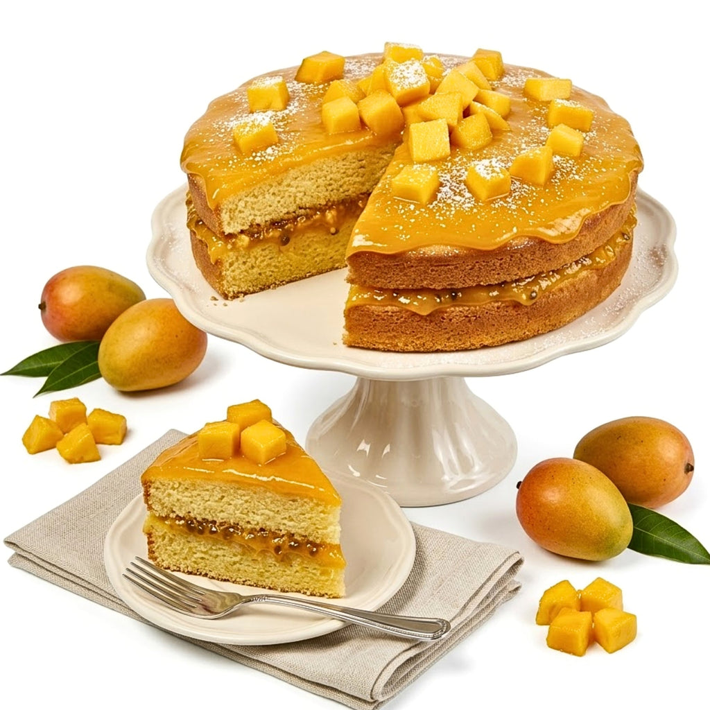 Andy Anand Mango Cake, 9-Inch, 2.6 lb – Rich Tropical Dessert with Real Mango Slices, Moist Texture, Birthday & Celebration Gift Box