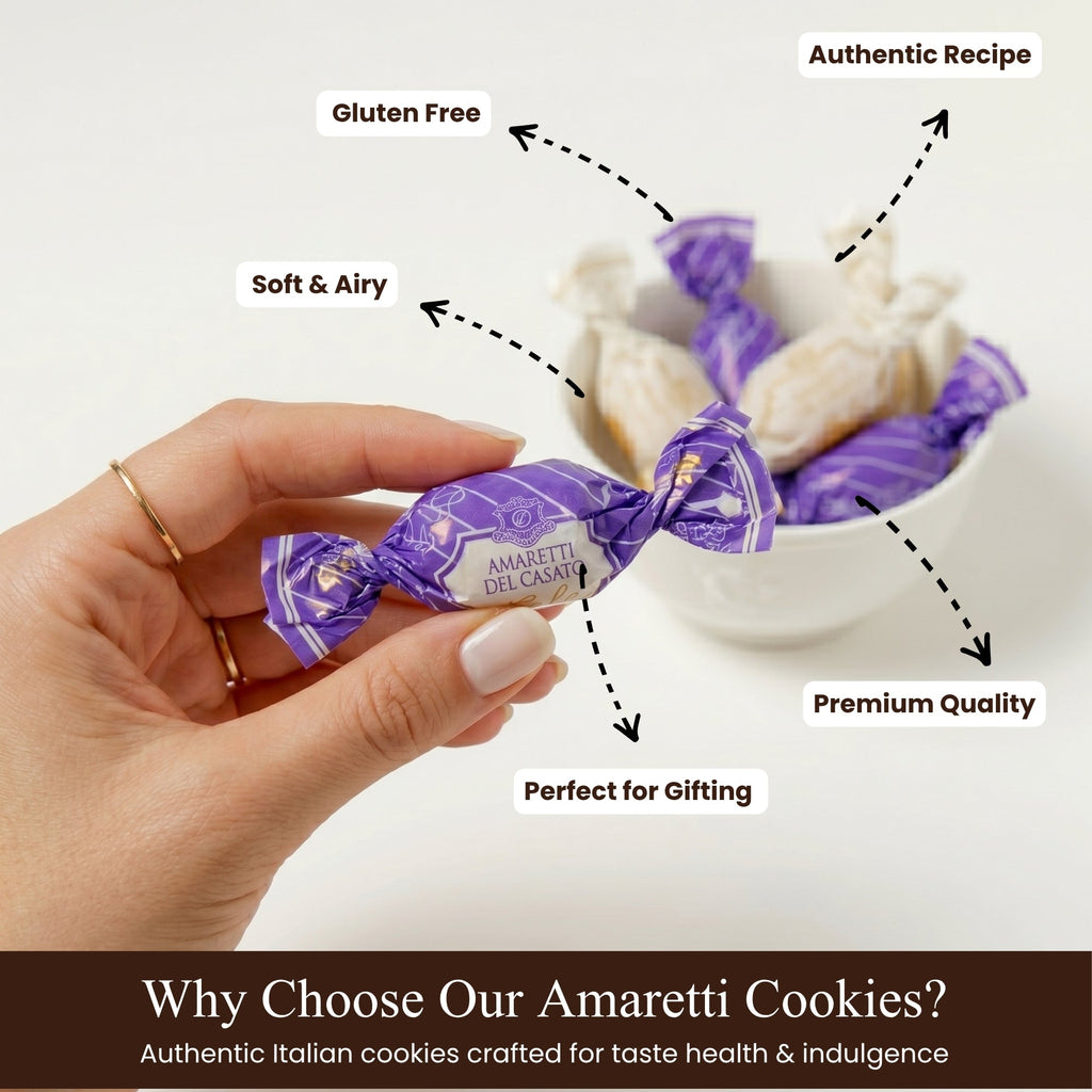 Andy Anand Sugar-Free Italian Amaretti Cookies, 20 pc, 4 Flavors – Gluten-Free, Diabetic-Friendly, Authentic Recipe, Birthday & Holiday Gift