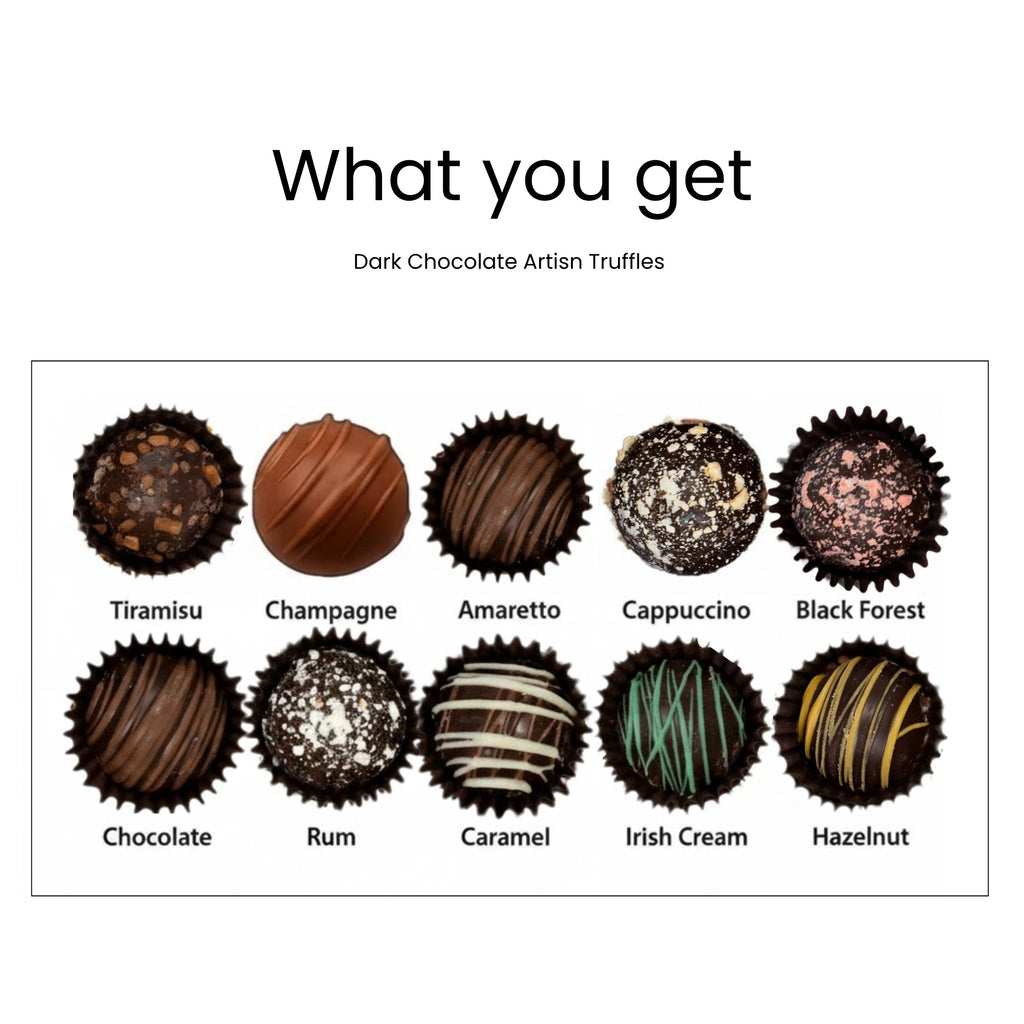 Andy Anand Artisan Dark Chocolate Truffles, 24 pc – Handmade Assorted Flavors, 60% Cocoa Butter, Gourmet Birthday & Holiday Gift Collection