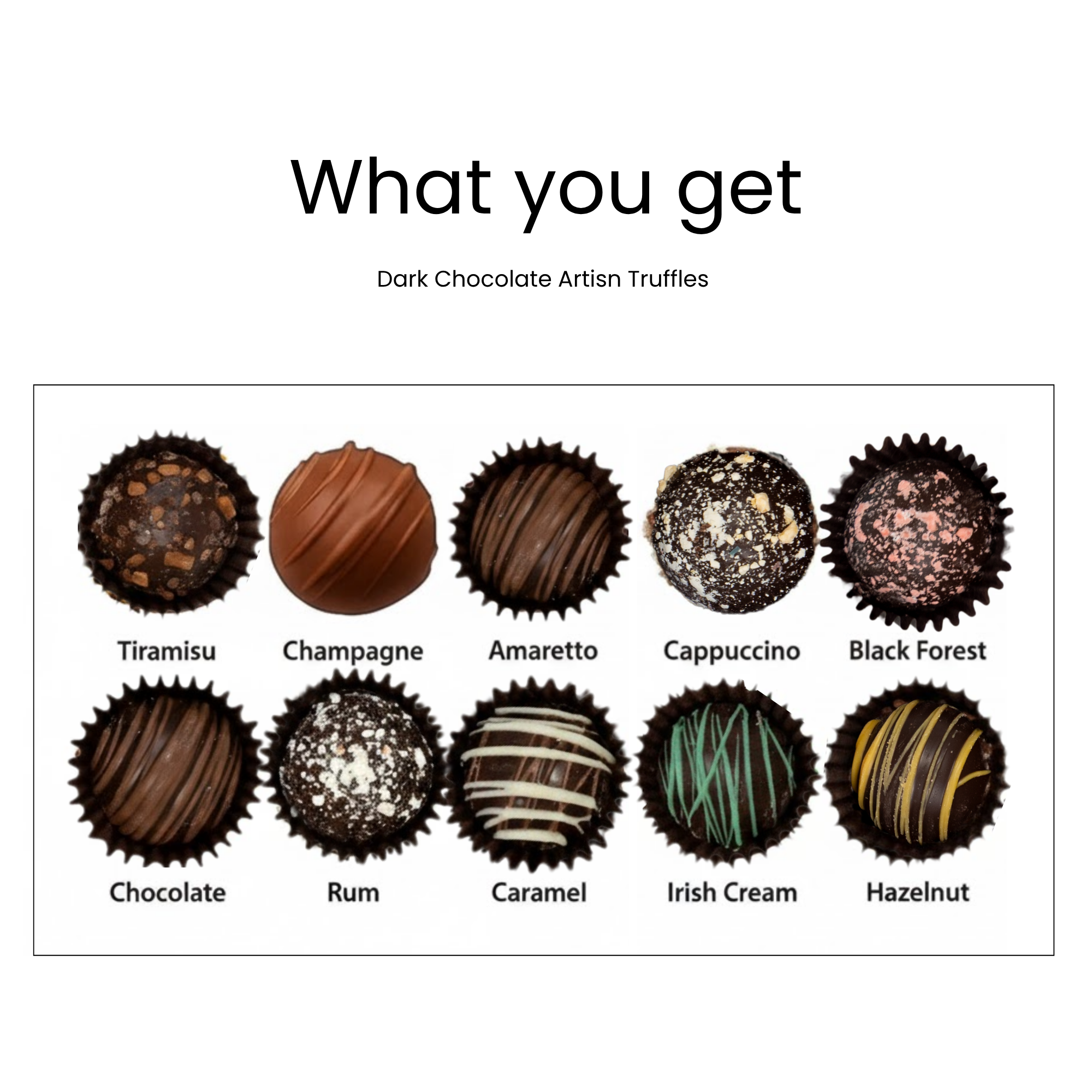 Andy Anand Gluten-Free Belgian Dark Chocolate Truffles, 16 pc, 8 oz – Champagne, Rum, Amaretto & Black Forest, Birthday & Holiday Gift