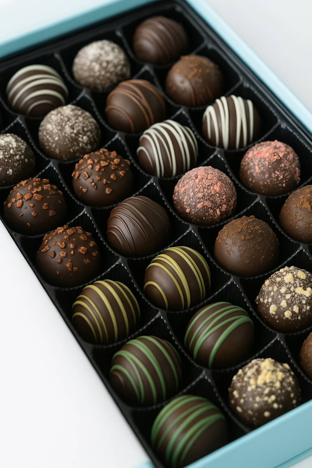 Andy Anand Artisan Dark Chocolate Truffles, 24 pc – Handmade Assorted Flavors, 60% Cocoa Butter, Gourmet Birthday & Holiday Gift Collection