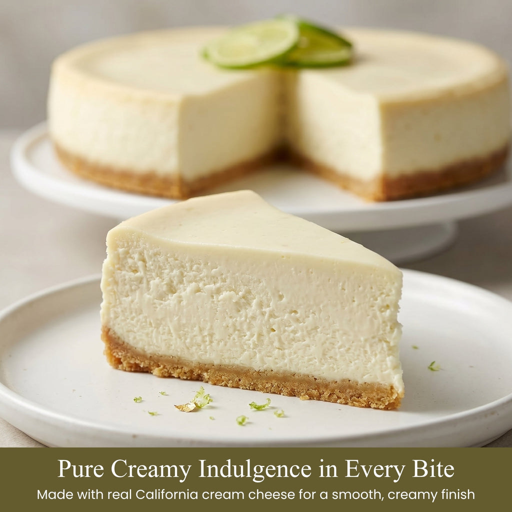 Andy Anand Key Lime Cheesecake, 9-Inch, 2 lb – Creamy Citrus Dessert, Real California Cream Cheese, Fresh Eggs, Birthday & Celebration Gift