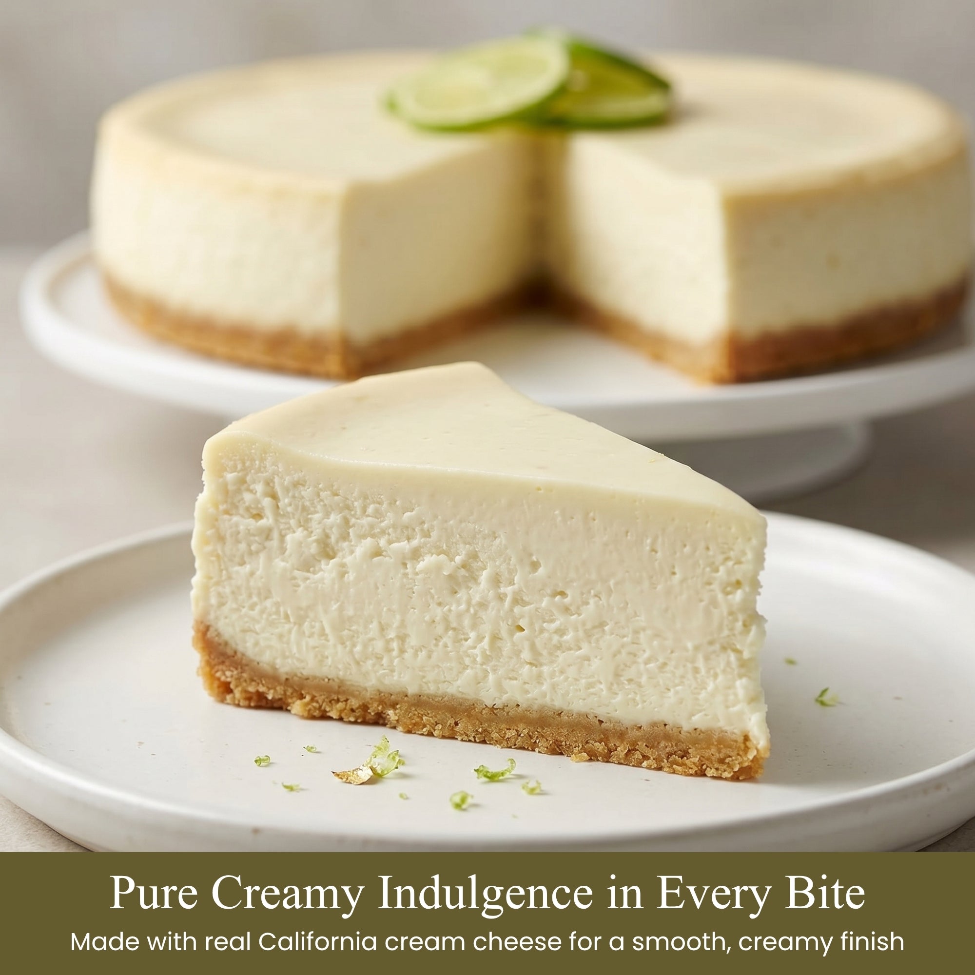 Andy Anand Key Lime Cheesecake, 9-Inch, 2 lb – Creamy Citrus Dessert, Real California Cream Cheese, Fresh Eggs, Birthday & Celebration Gift