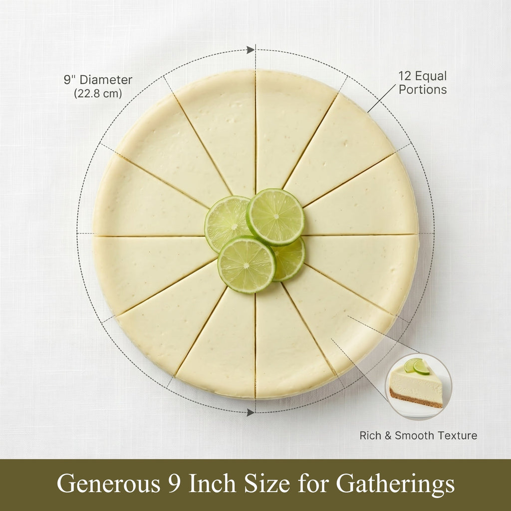 Andy Anand Sugar-Free Key Lime Cheesecake, 9-Inch, 2 lb – No Sugar Added, Diabetic-Friendly, Real California Cream Cheese, Holiday Gift Box