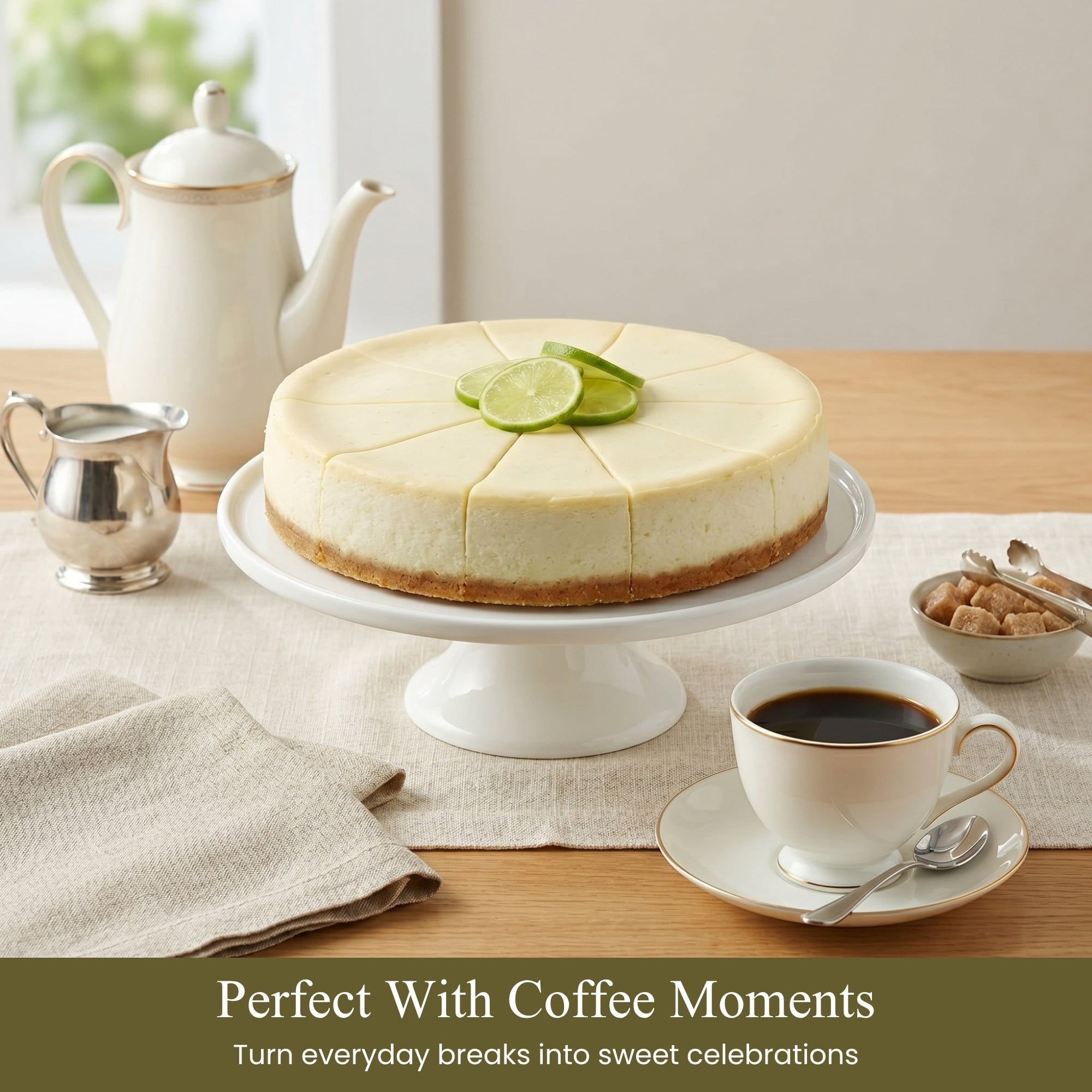Andy Anand Key Lime Cheesecake, 9-Inch, 2 lb – Creamy Citrus Dessert, Real California Cream Cheese, Fresh Eggs, Birthday & Celebration Gift