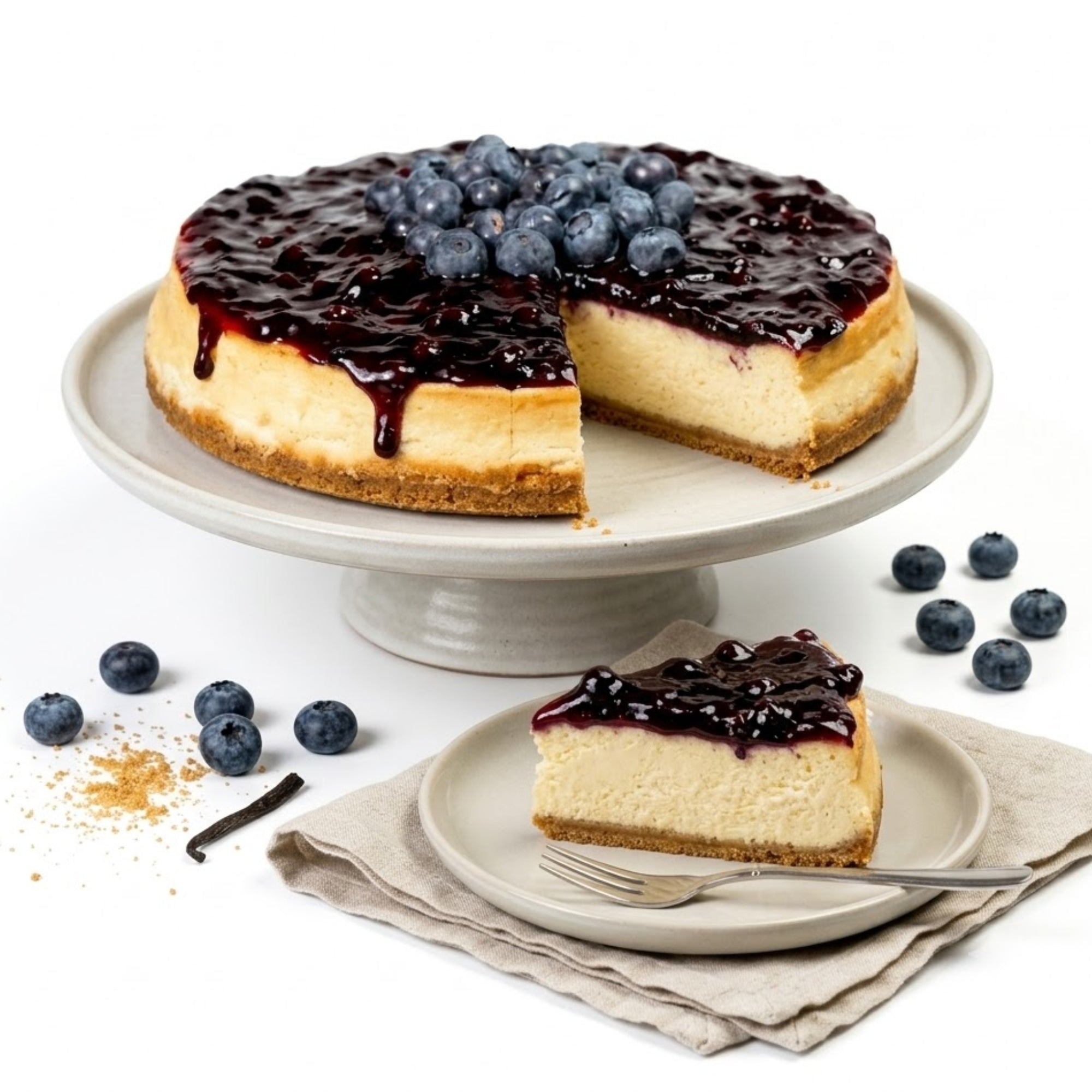 Andy Anand Sugar-Free Blueberry Cheesecake, 9-Inch, 2.6 lb – Diabetic-Friendly, California Cream Cheese, Traditional NY-Style, Birthday Gift