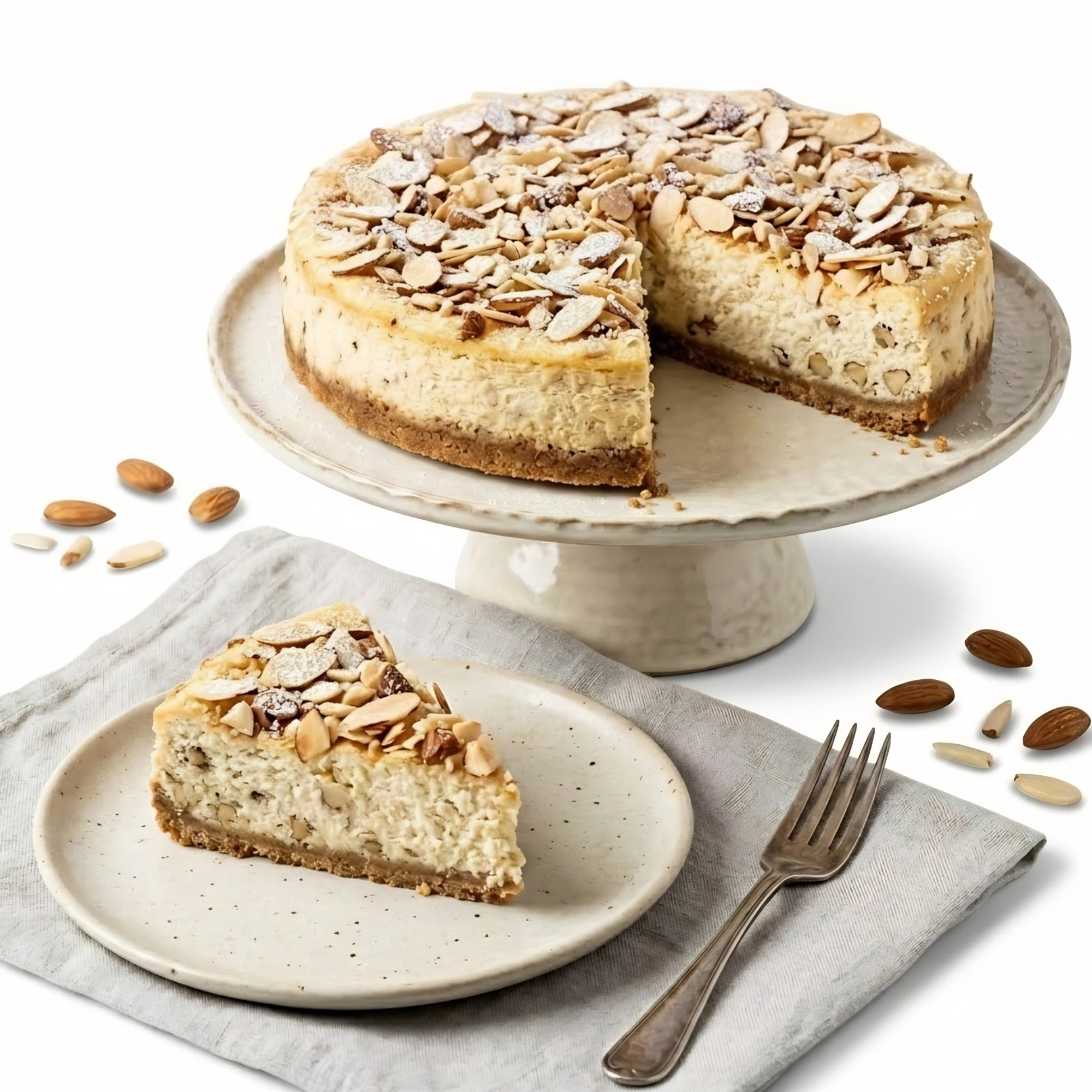 Andy Anand Sugar-Free Almond Cheesecake, 9-Inch, 2 lb – Diabetic-Friendly, Real California Cream Cheese, No Preservatives, Birthday Gift