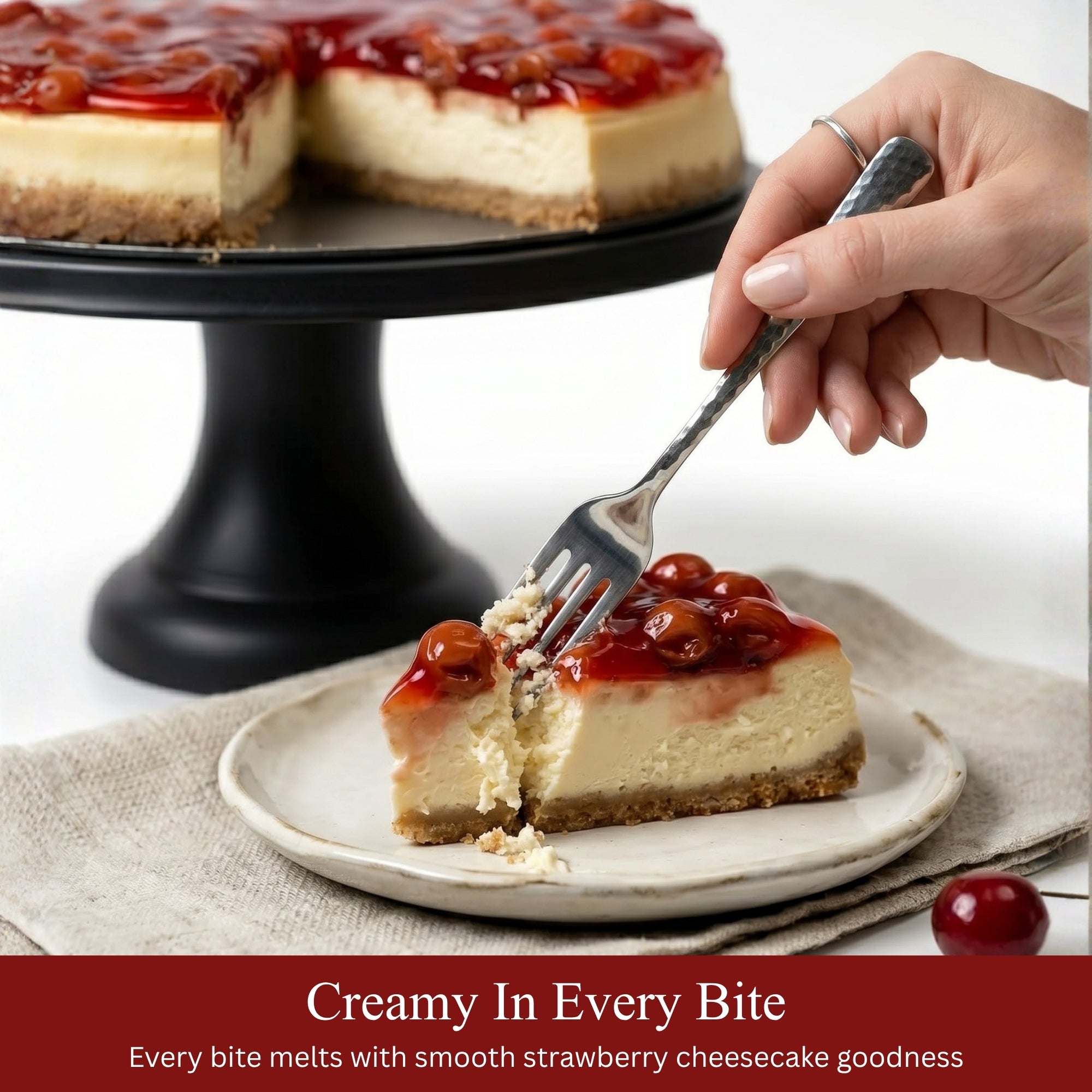 Andy Anand Sugar-Free Cherry Cheesecake, 9-Inch, 3.4 lb – Diabetic-Friendly, Freshly Baked, California Cream Cheese, All-Natural Gift Box