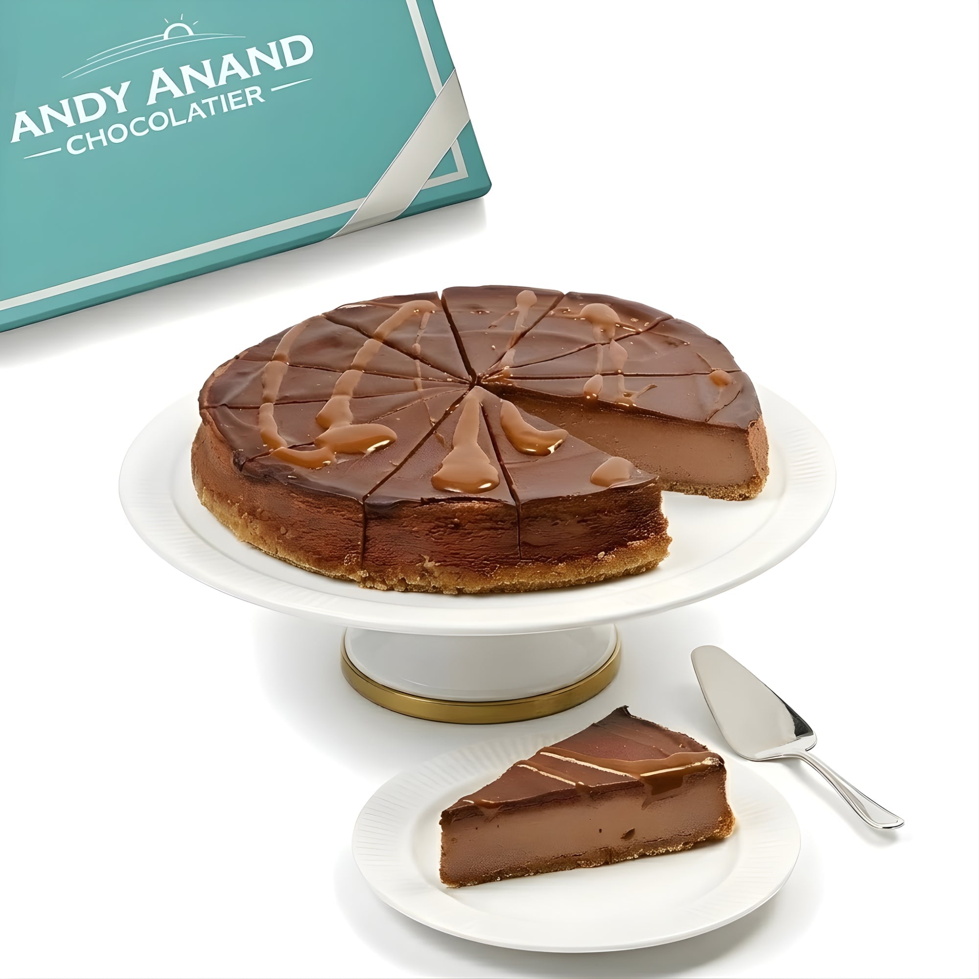 Andy Anand Sugar-Free Chocolate Fudge Cheesecake, 9-Inch, 2 lb – Diabetic-Friendly, NY-Style, Real Cocoa, No Preservatives, Birthday Gift