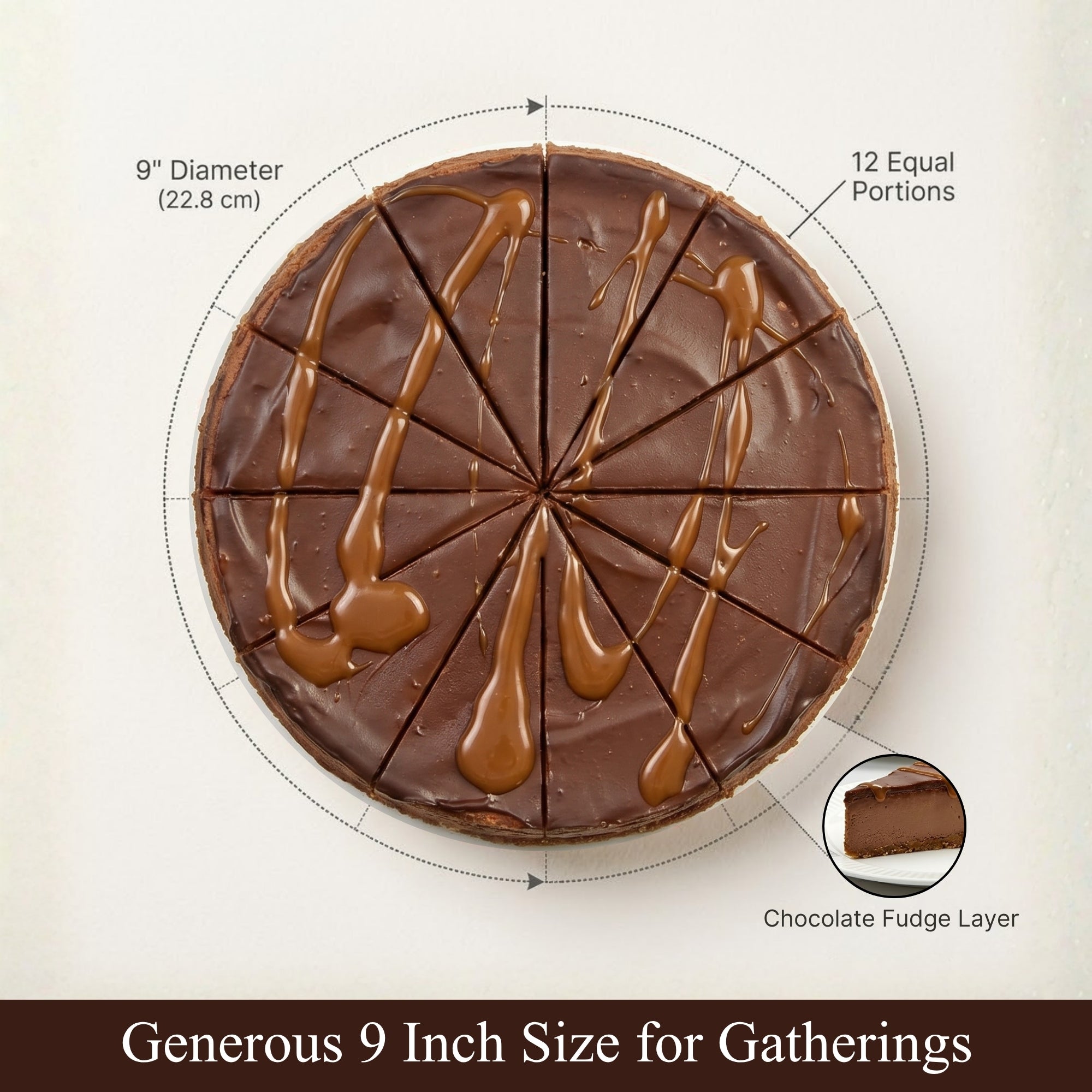Andy Anand Chocolate Fudge Cheesecake, 9-Inch, 2 lb – Freshly Baked, Real California Cream Cheese, No Preservatives, Birthday & Holiday Gift