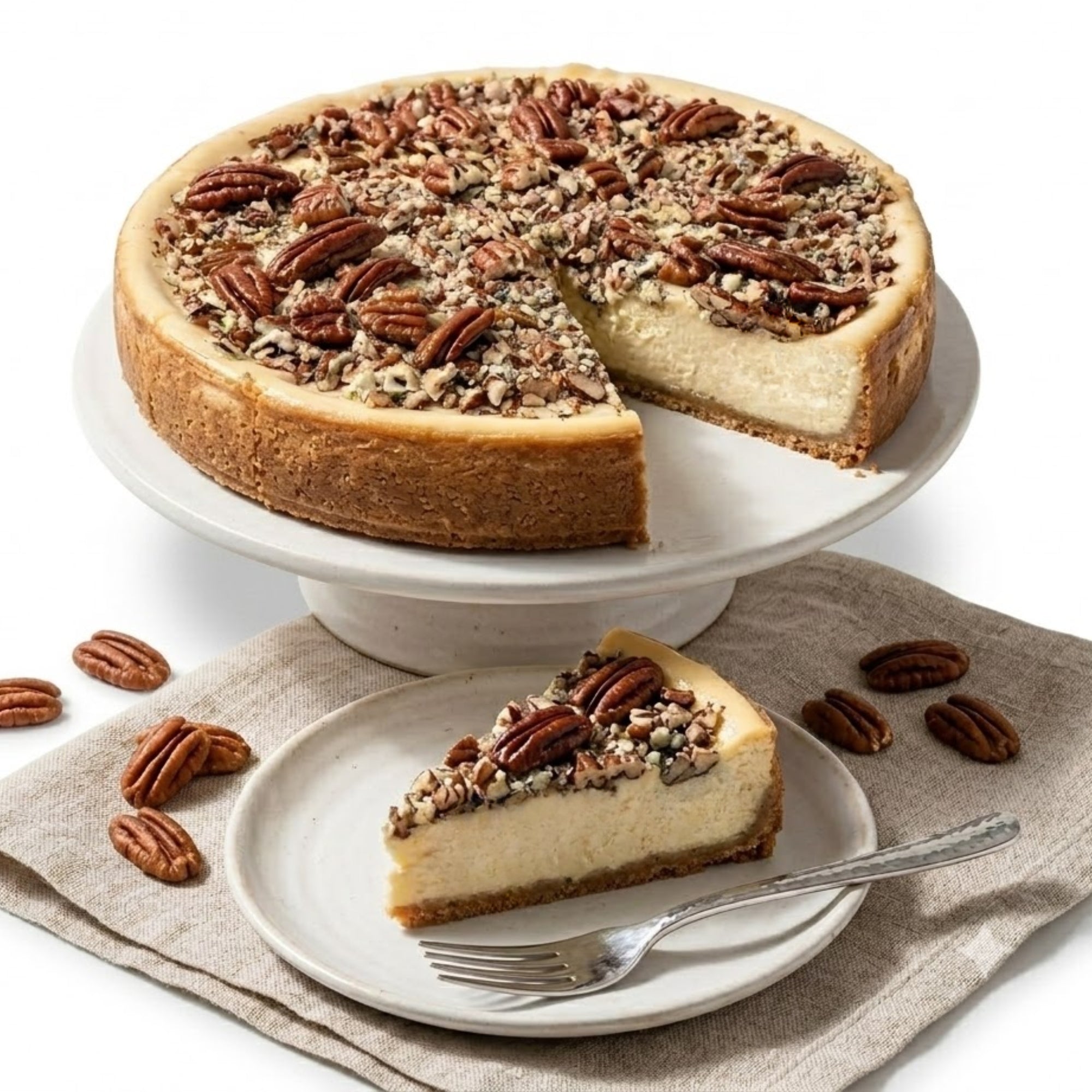 Andy Anand Gluten-Free Caramel Pecan Cheesecake, 9-Inch, 2.8 lb – Freshly Baked, California Cream Cheese, No Preservatives, Birthday Gift