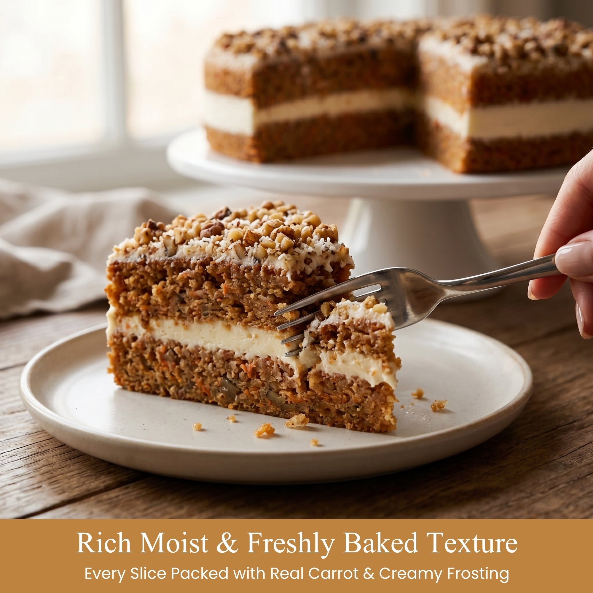 Andy Anand Sugar-Free Carrot Cake, 9-Inch, 3.2 lb – Moist & Flavorful, Diabetic-Friendly, All-Natural, No Preservatives, Birthday Gift Box