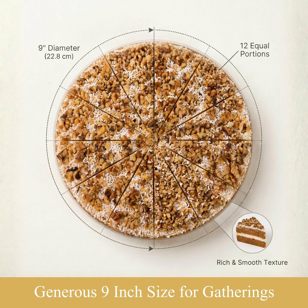 Andy Anand Gluten-Free Carrot Cake, 3 lb – Fresh-Grated Carrots, Walnuts, Cinnamon & Cream Cheese Frosting, No Preservatives Gift Box
