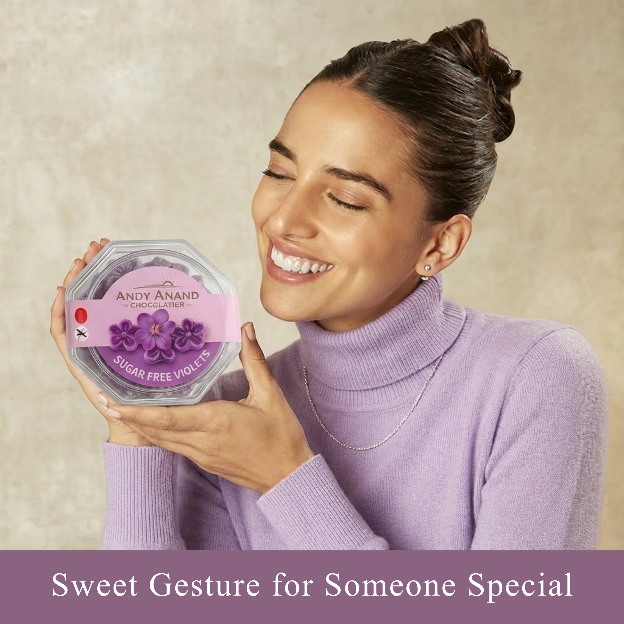 Andy Anand Sugar-Free Violet Candy Dragees, 100 pc, 2-Pack – Old-World European, Stevia Sweetened, Keto & Diabetic-Friendly Gourmet Gift Box